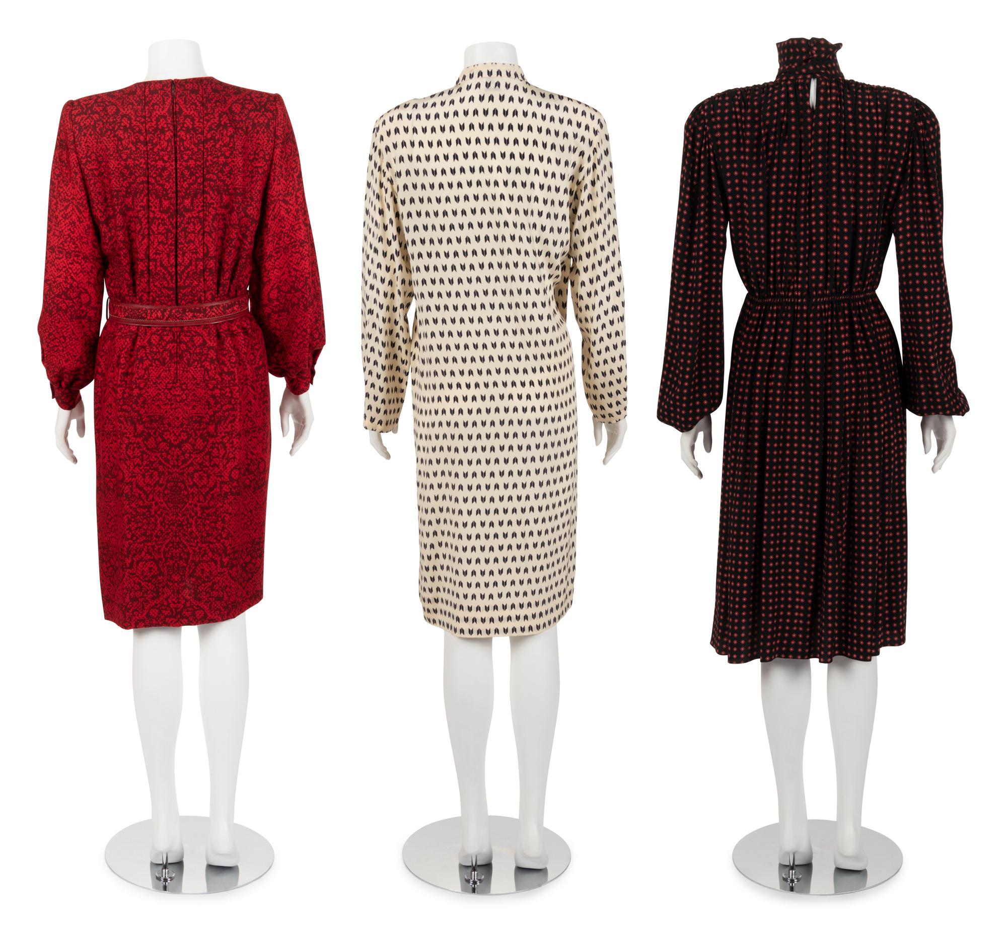 Three Designer Dresses: Two Calvin Klein and One Andre Laug, 1980s