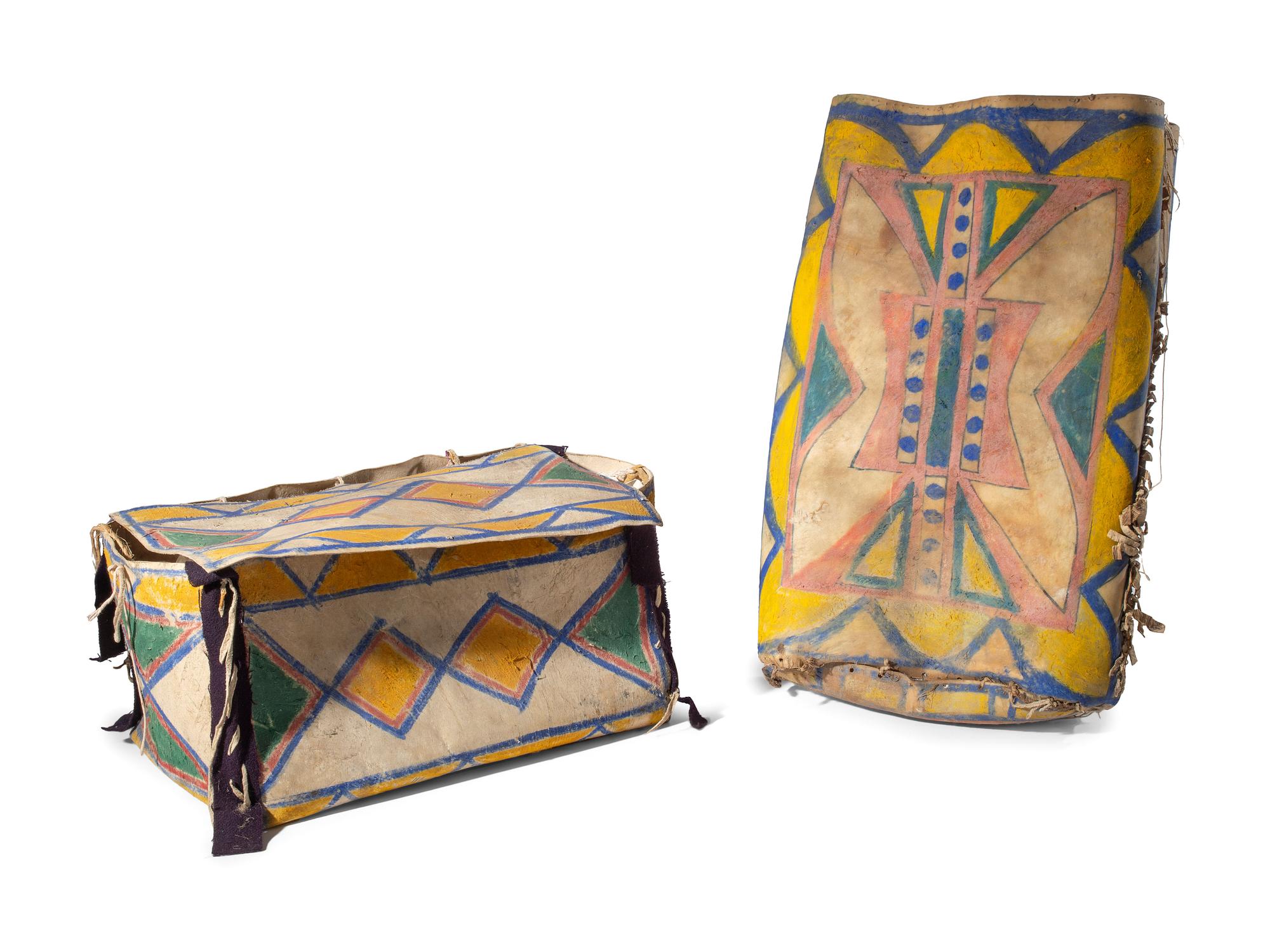Sioux Painted Parfleche Containers