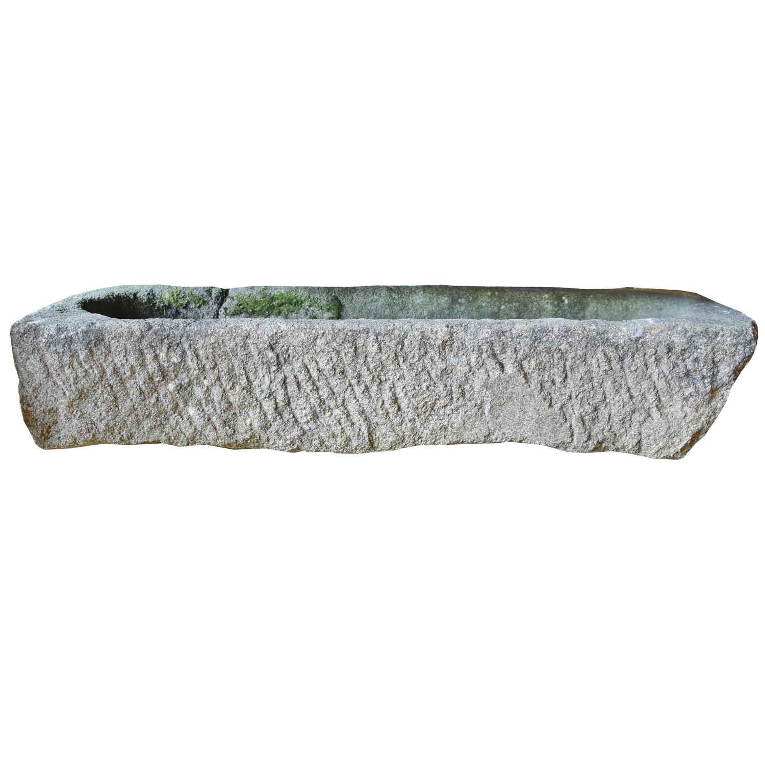 A Carved Limestone Trough 47" W x 16" D x 9.5" H — Czech Republic, Circa 1800