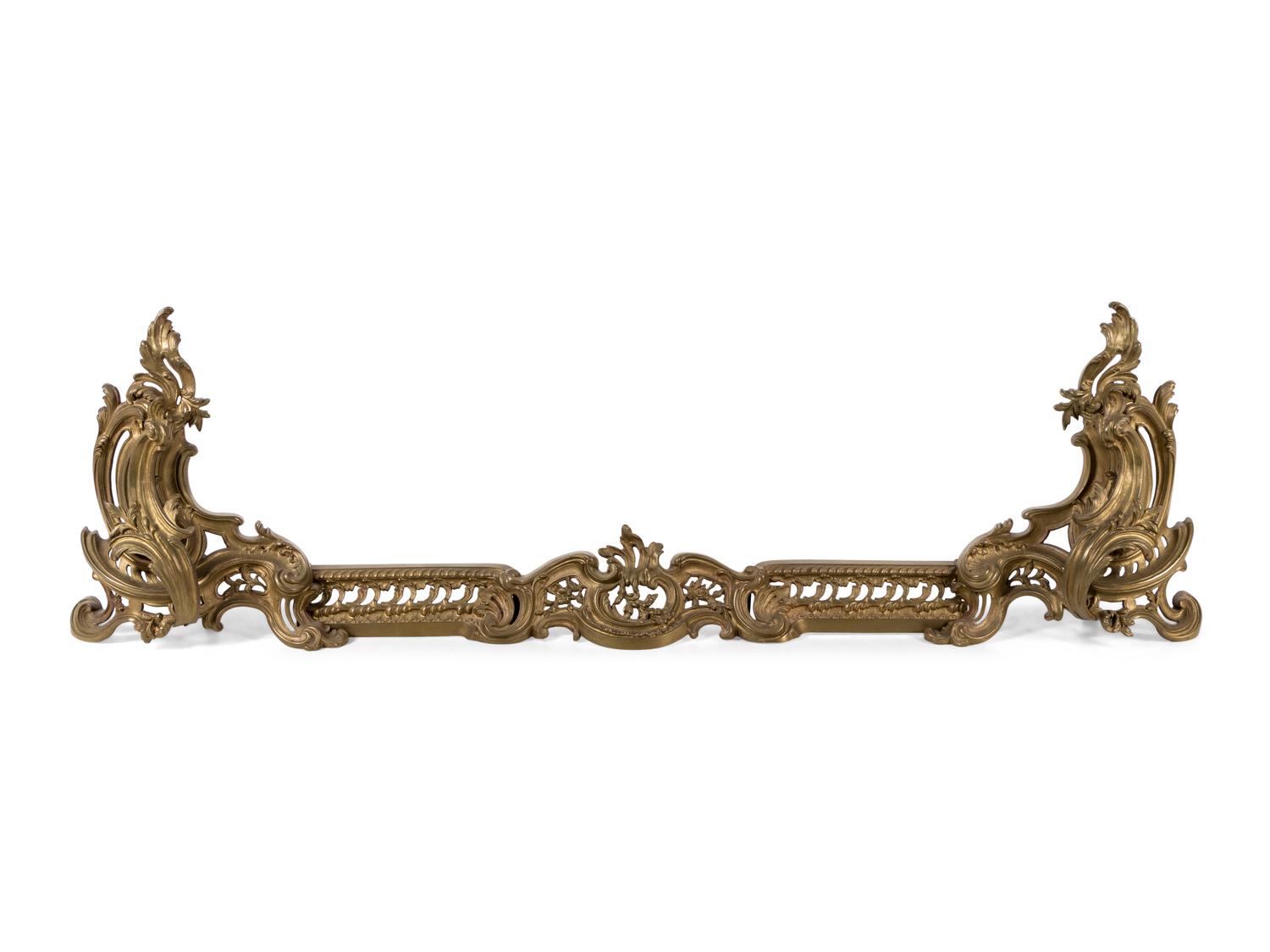 A Rococo Style Gilt Metal Fire Guard