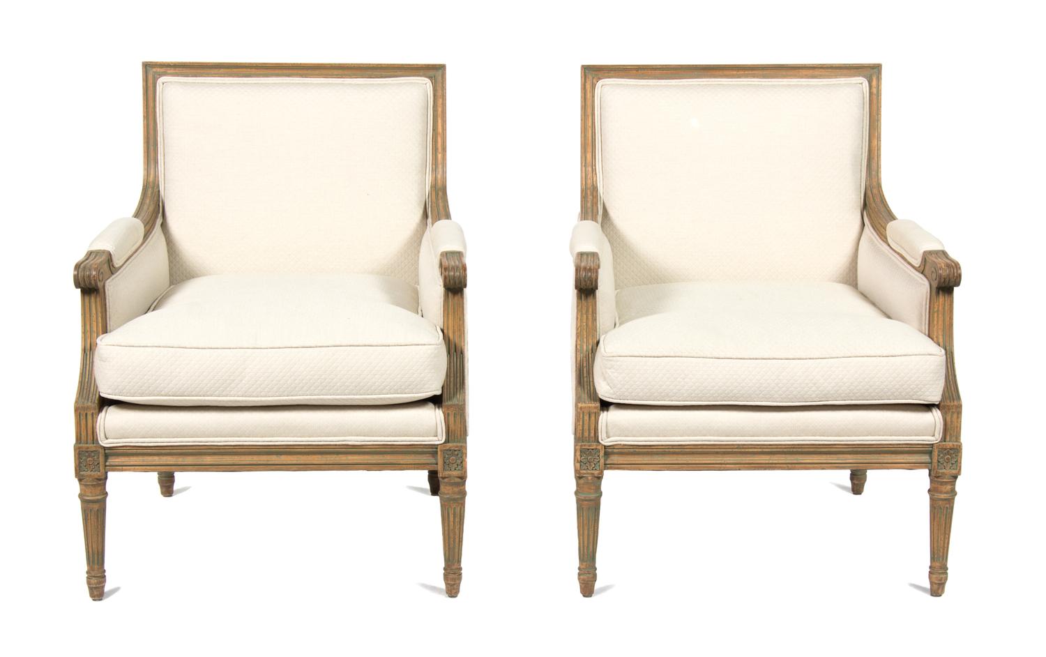 A Pair of Louis XVI Style Fruitwood Bergers Height 34 1/2 inches. — 20TH CENTURY