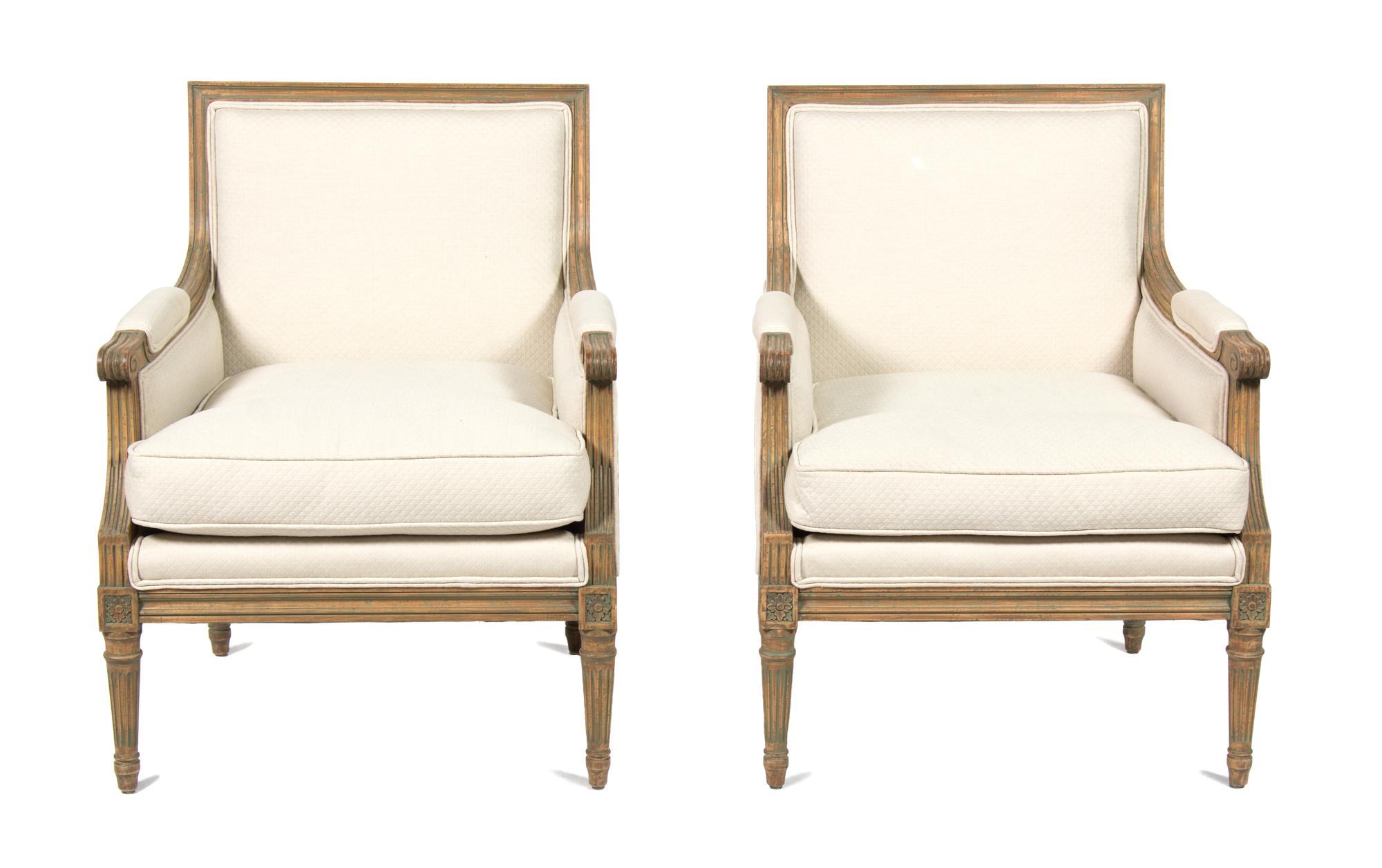 A Pair of Louis XVI Style Fruitwood Bergers Height 34 1/2 inches. — 20TH CENTURY