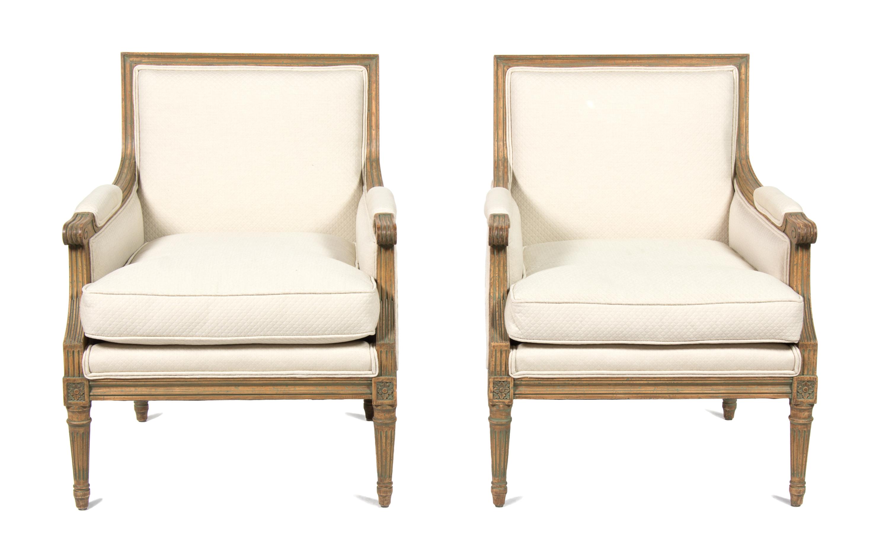 A Pair of Louis XVI Style Fruitwood Bergers Height 34 1/2 inches. — 20TH CENTURY