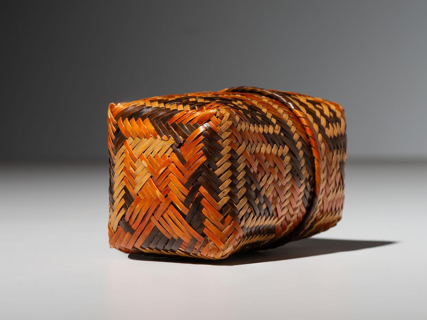 Miniature Chitimacha Double-Walled Lidded Basket