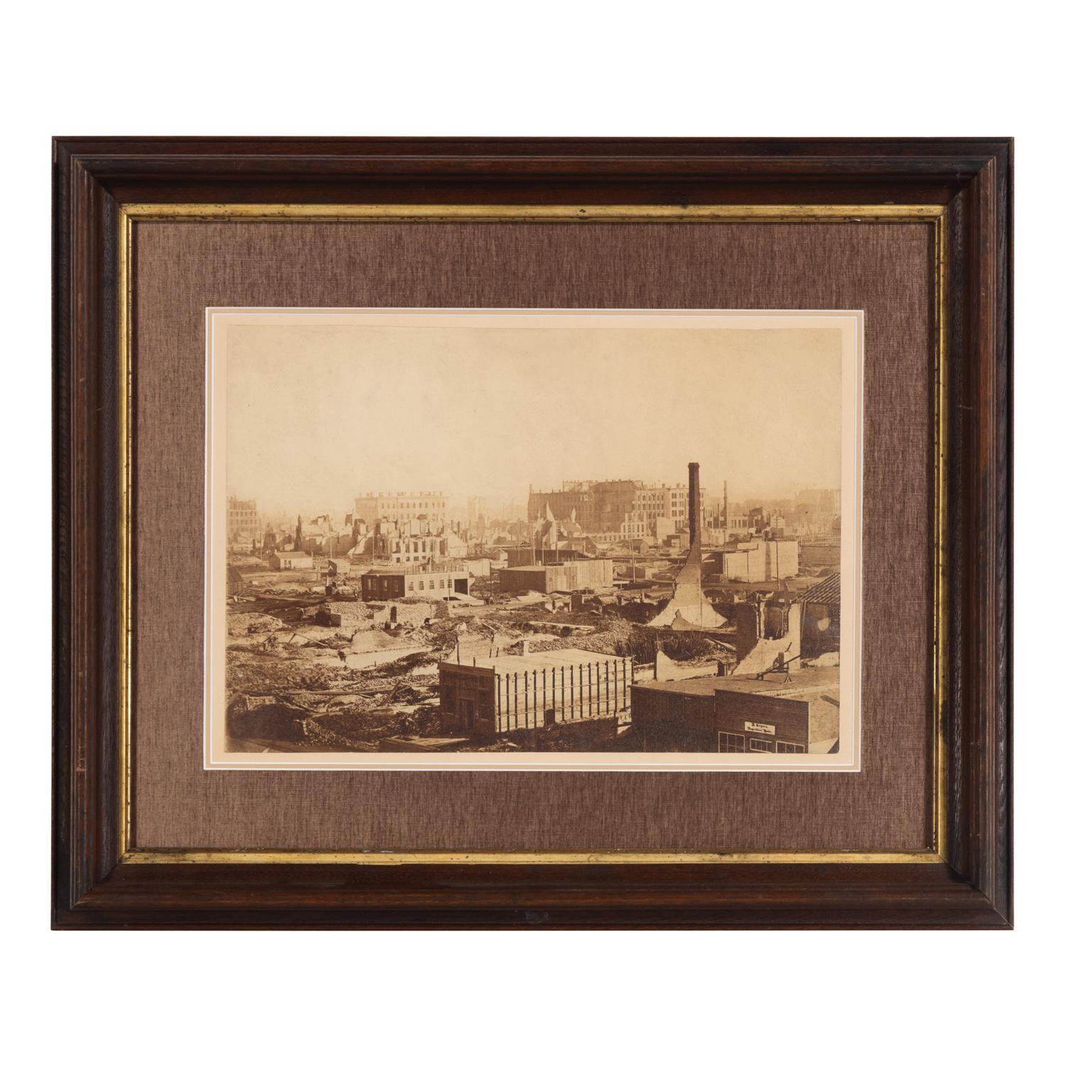 [Chicago Fire]. Smith, Joshua (1818-1891), photographer. Chicago, as seen after the great Conflagration . Washington, 1871.