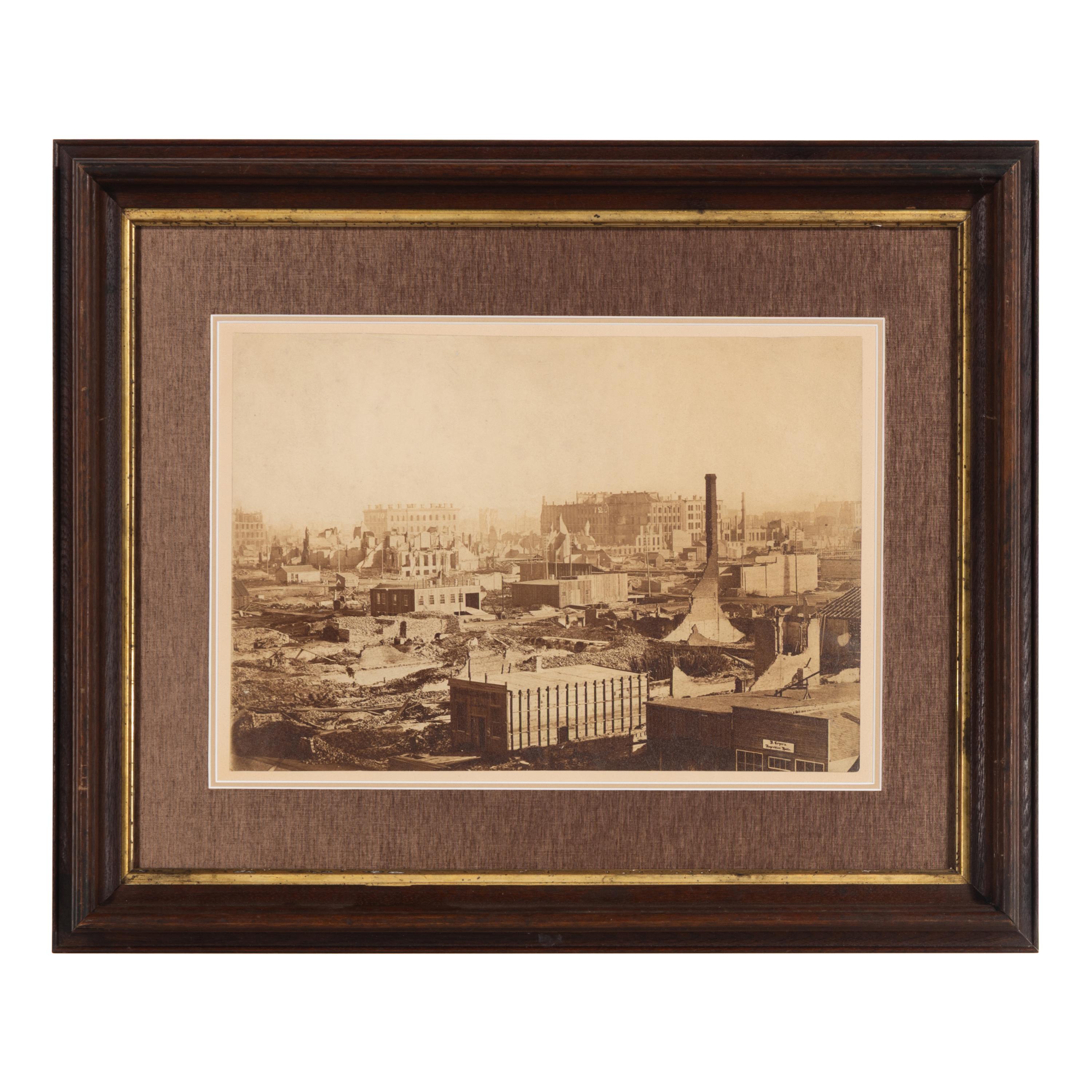[Chicago Fire]. Smith, Joshua (1818-1891), photographer. Chicago, as seen after the great Conflagration . Washington, 1871.