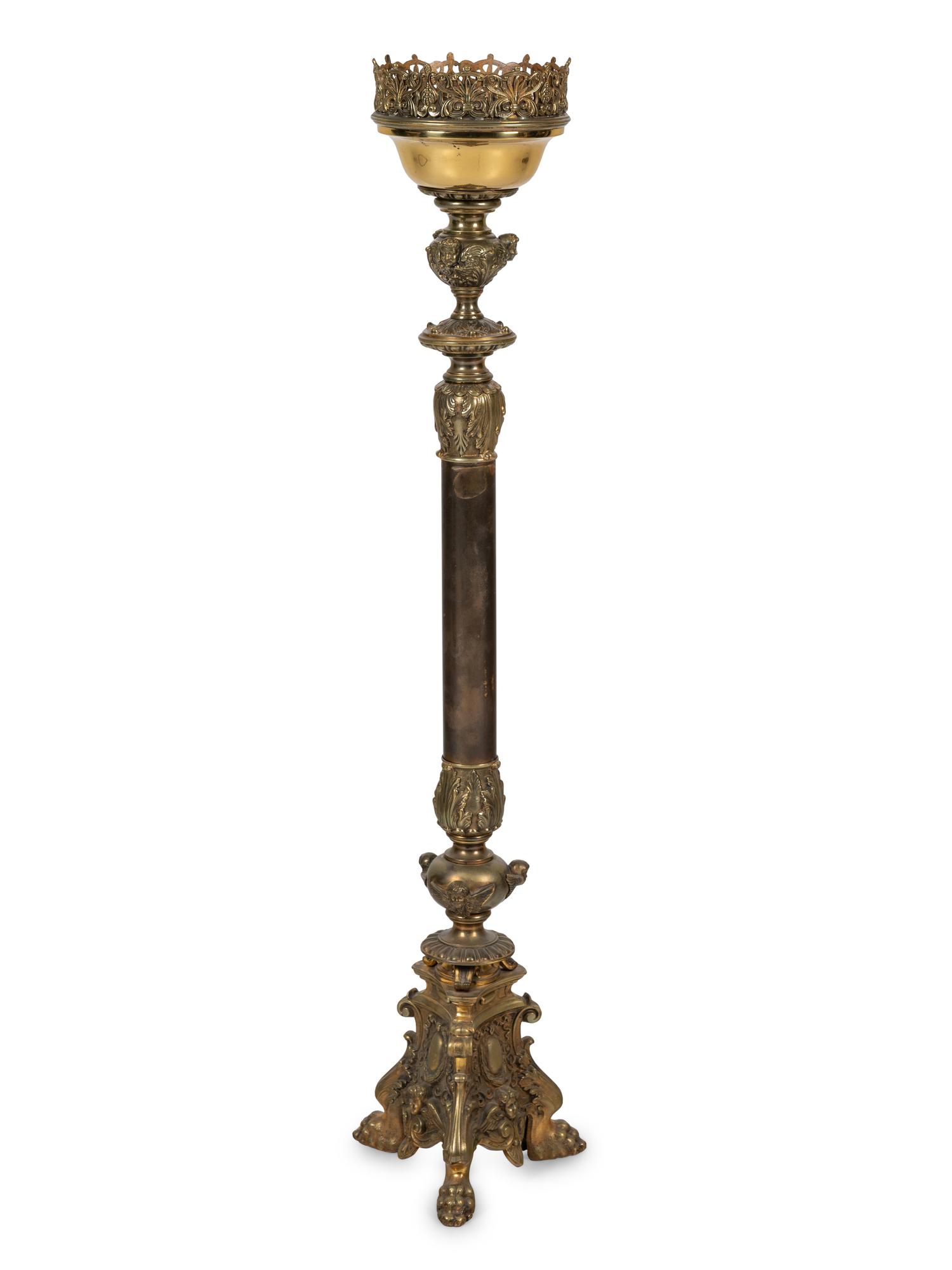 A Neoclassical Gilt Metal Pricket