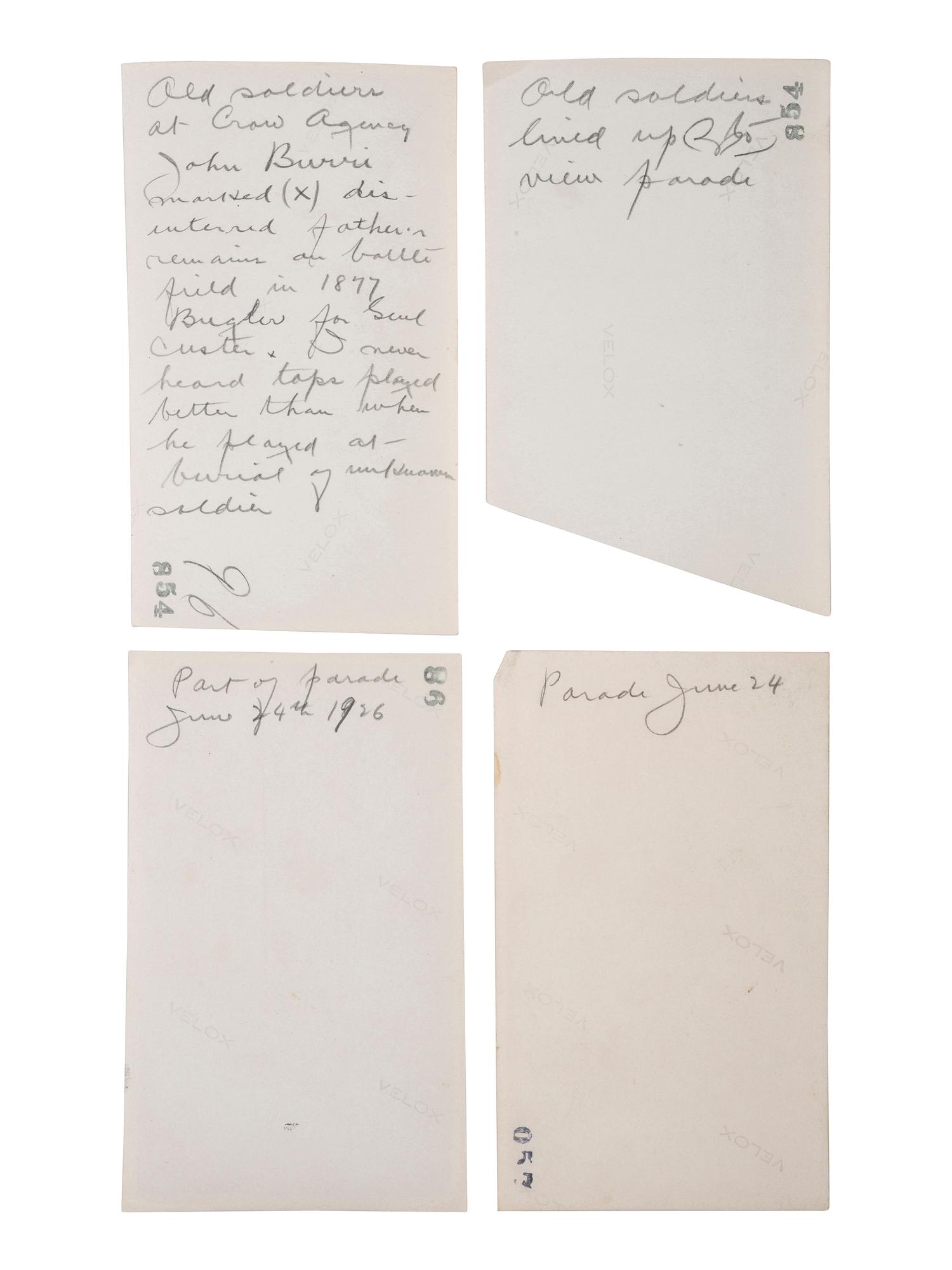 [LATE INDIAN WARS]. A group of 28 photographs from the 50th Anniversary of the Battle of the Little Bighorn, and other Custer Memorials, comprising: