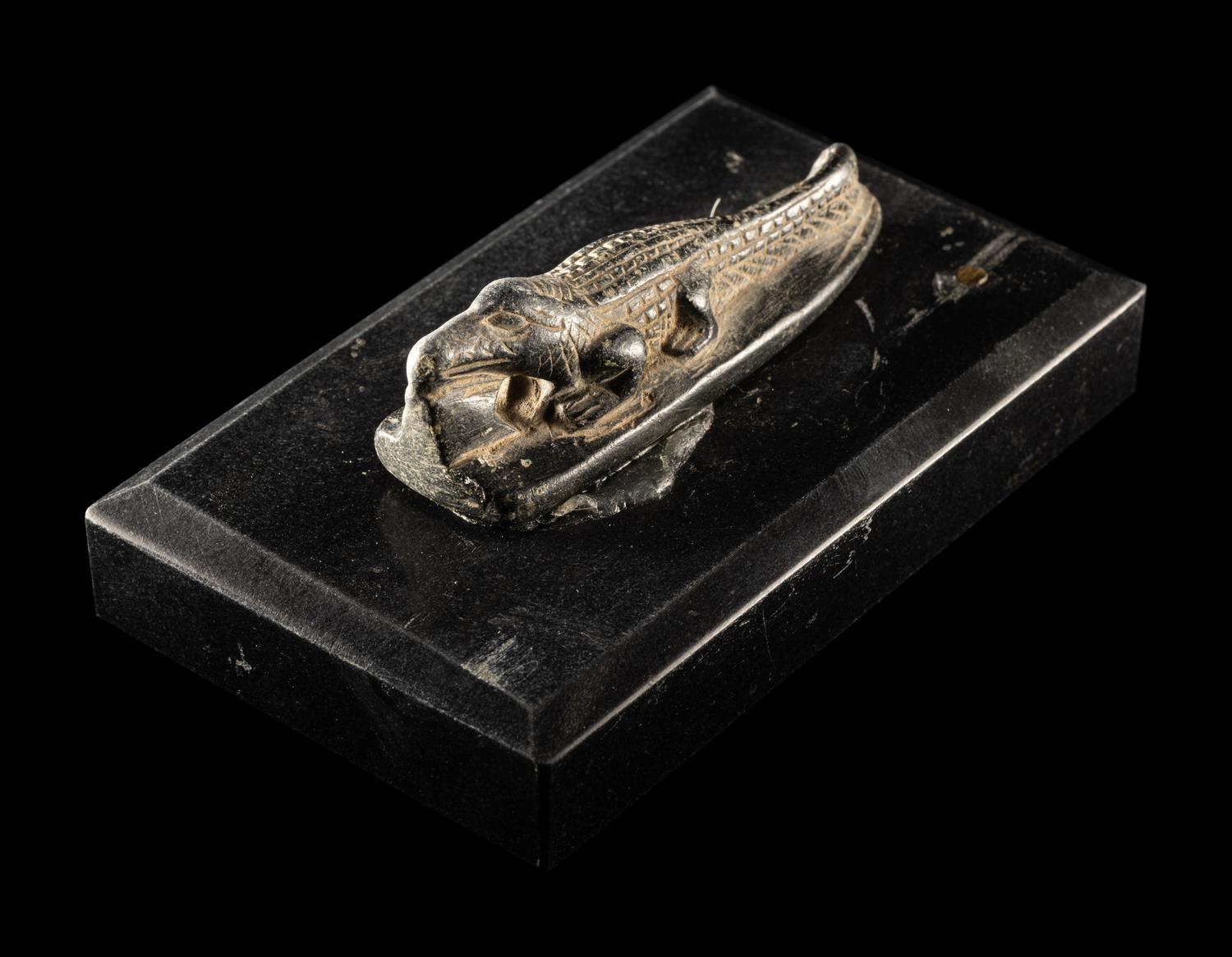 An Egyptian Black Stone Crocodile