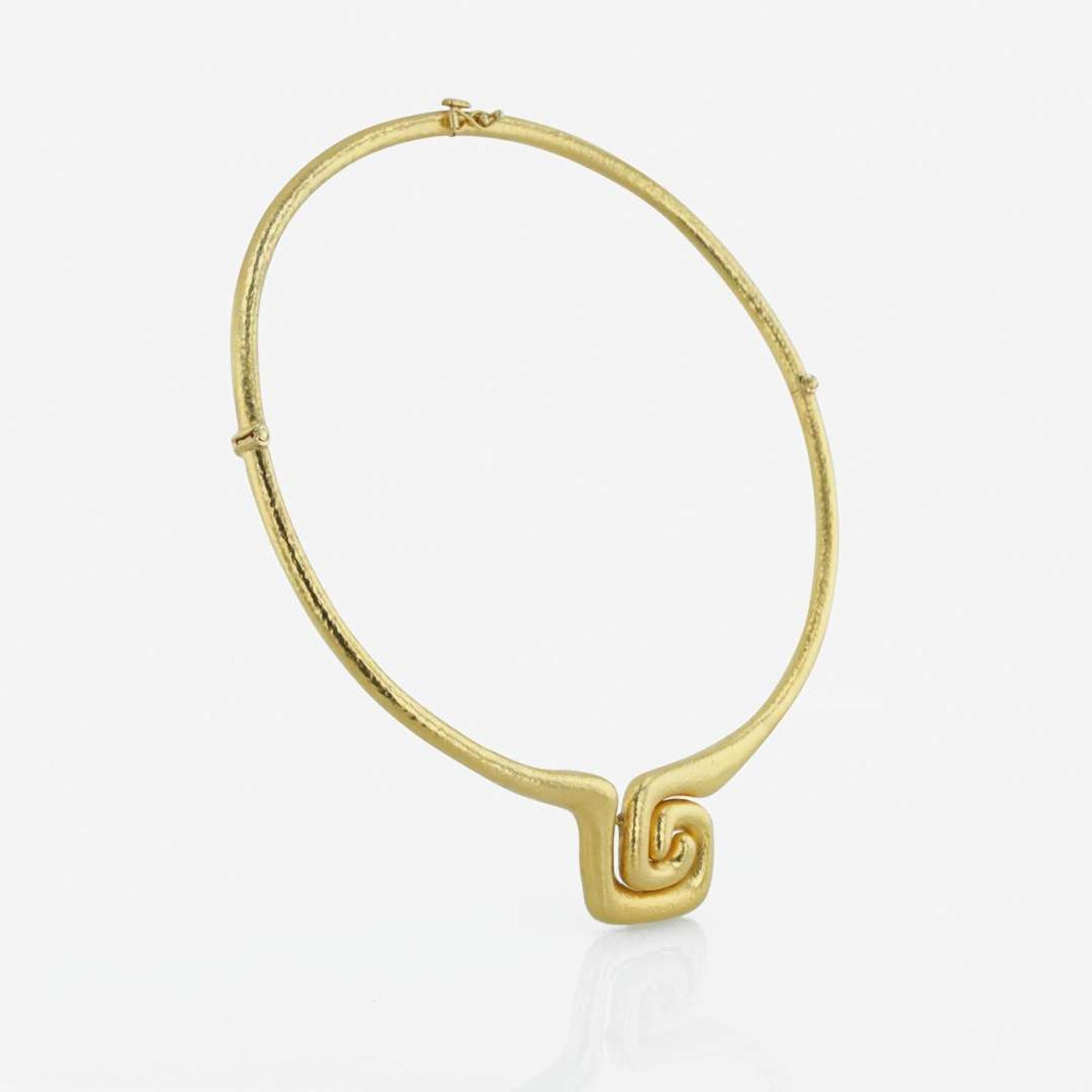 18K yellow gold necklace and ring, ilias LaLaounis