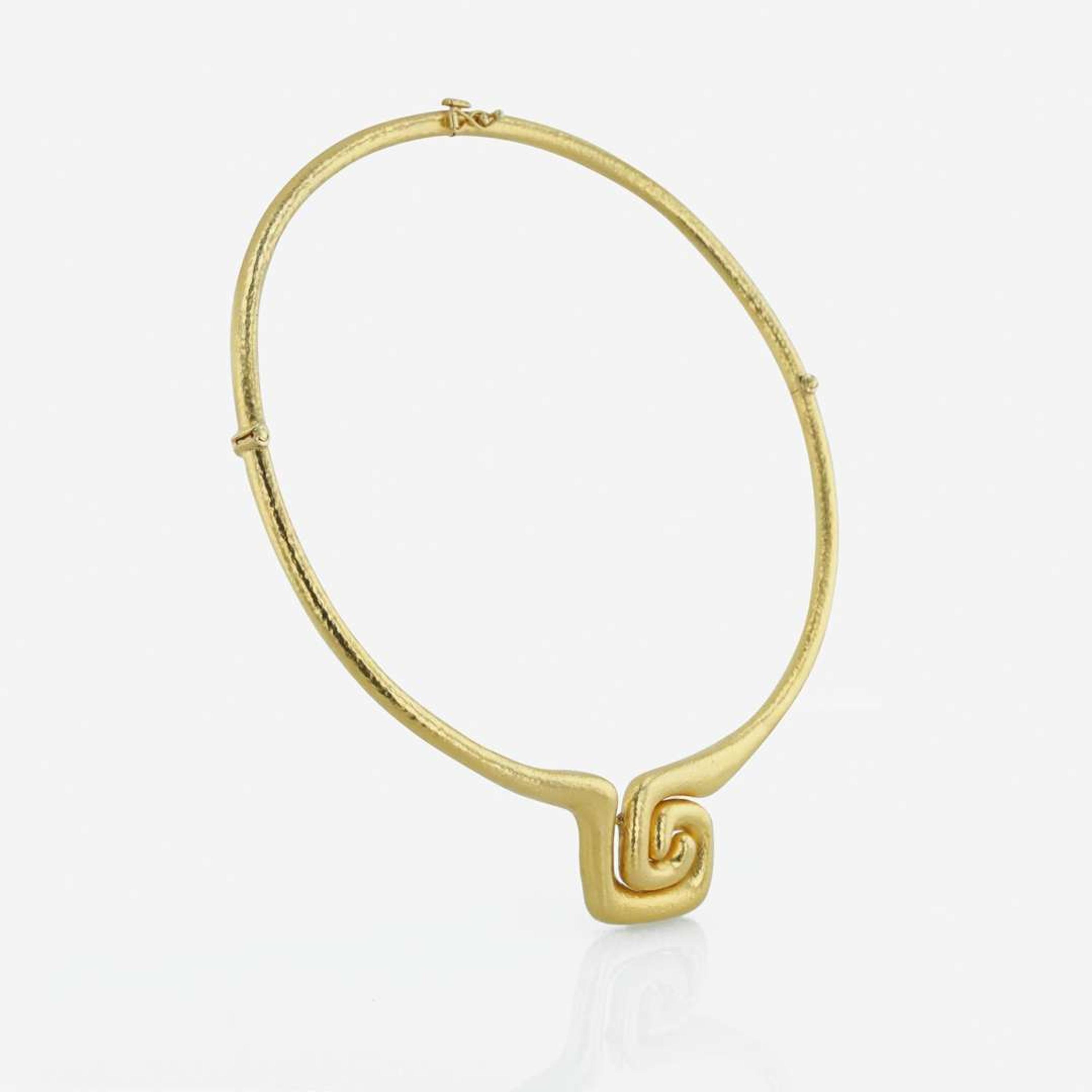 18K yellow gold necklace and ring, ilias LaLaounis
