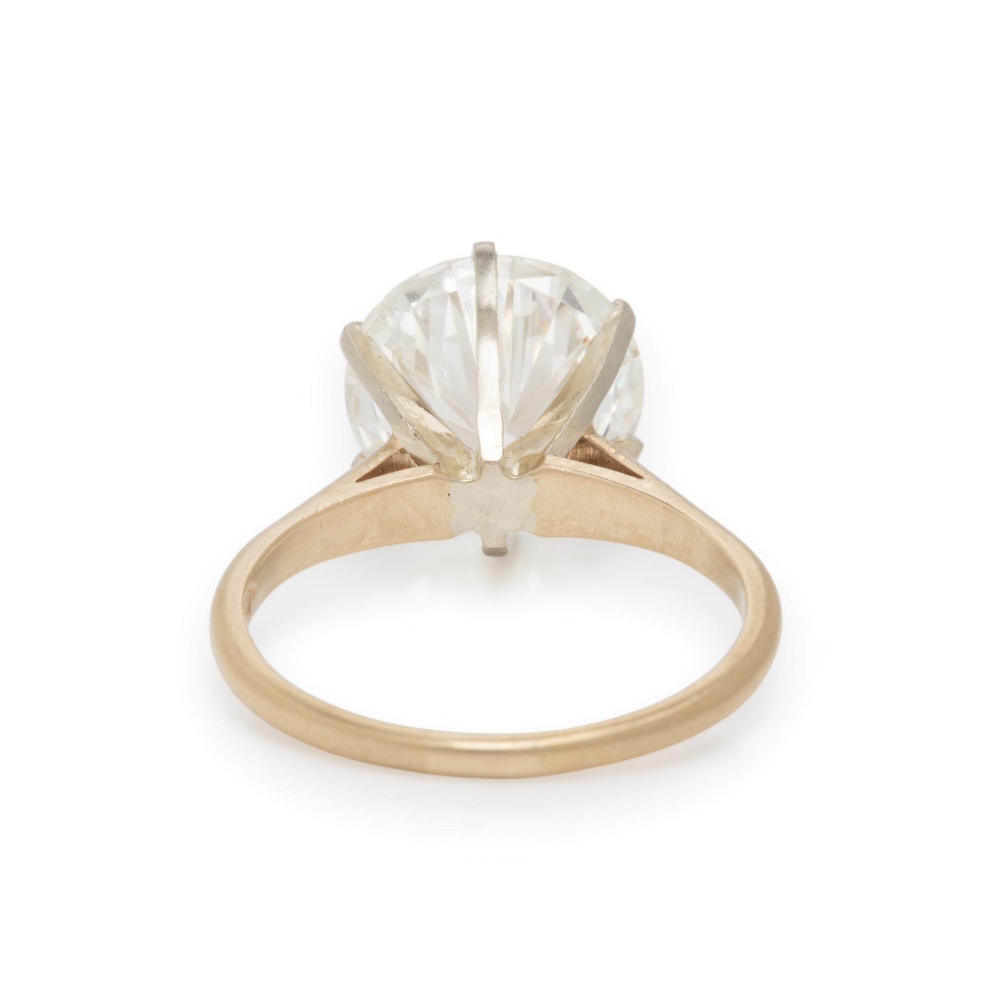 Diamond and Yellow Gold Solitaire Ring