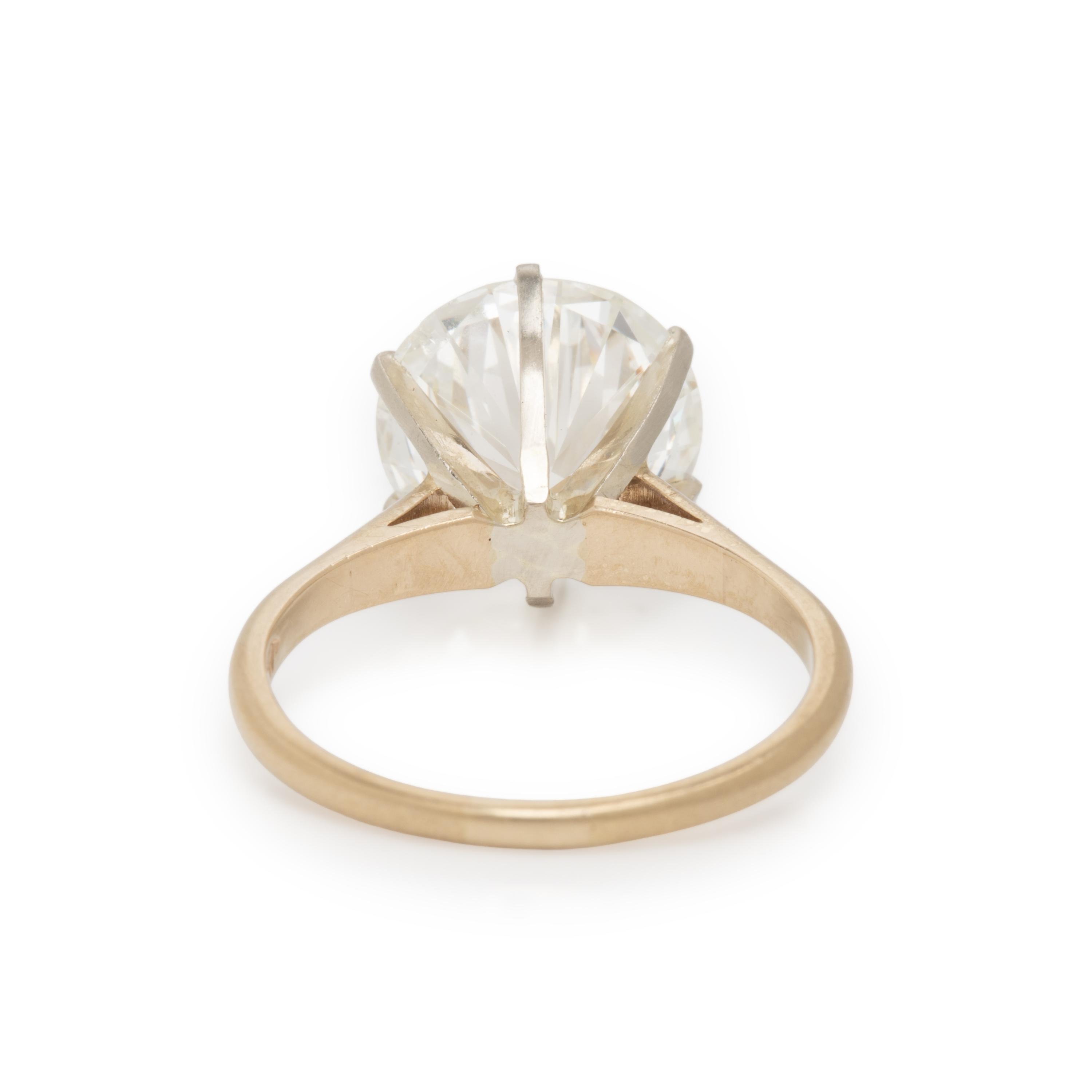 Diamond and Yellow Gold Solitaire Ring