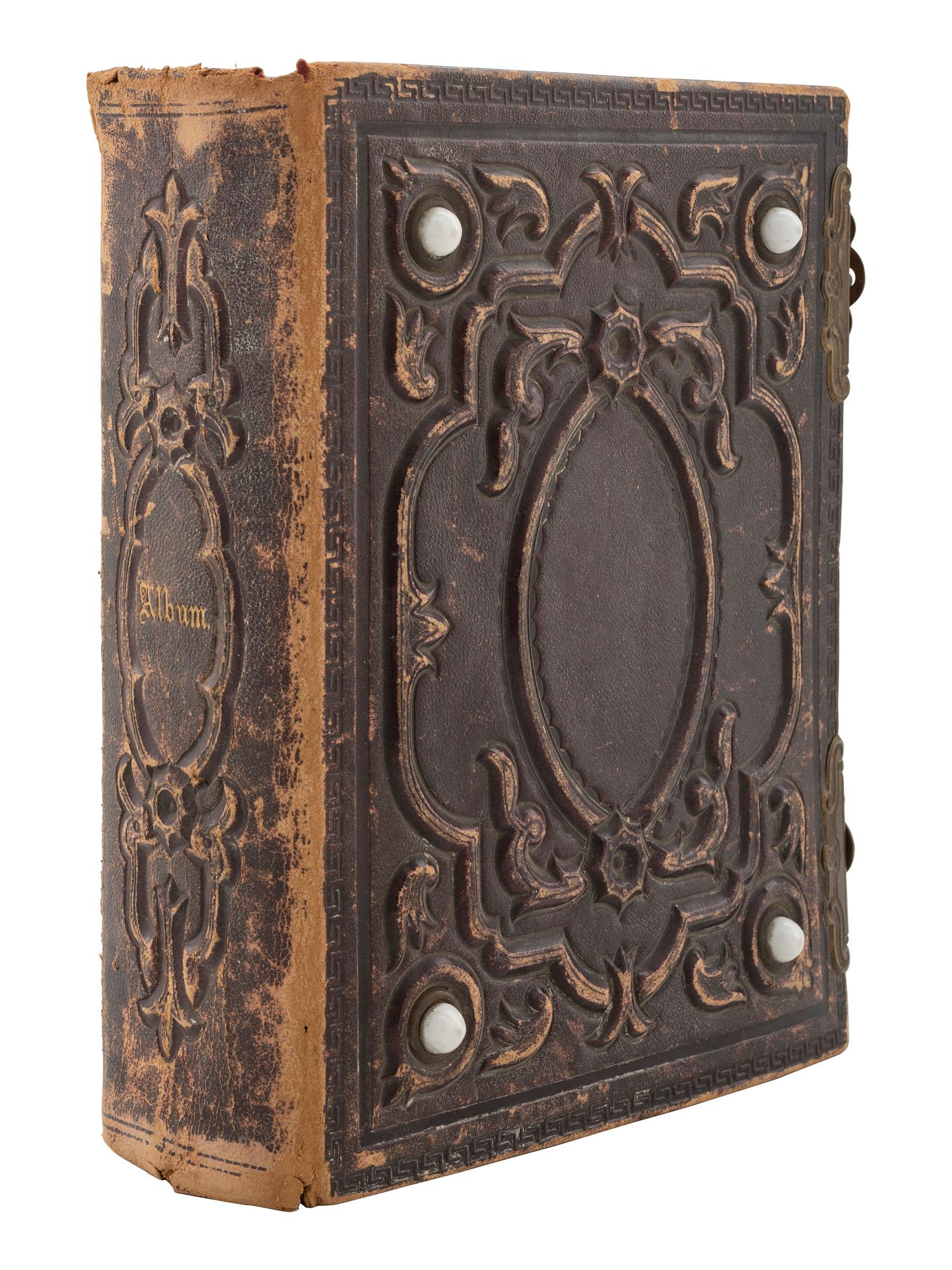 [CIVIL WAR]. CDV album featuring important military figures, politicians, clergymen, writers, and other prominent personalities of the era.