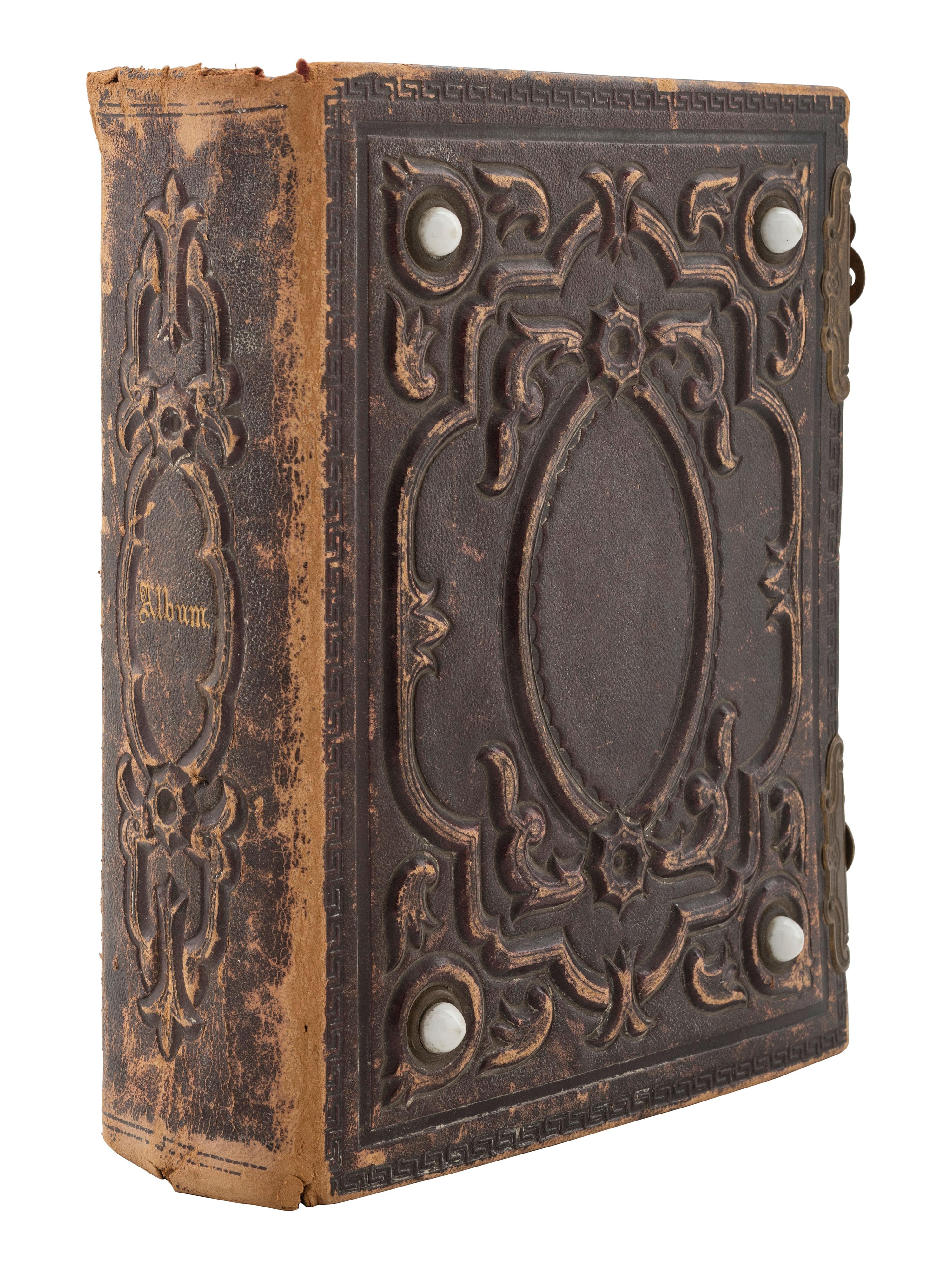 [CIVIL WAR]. CDV album featuring important military figures, politicians, clergymen, writers, and other prominent personalities of the era.