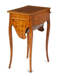 A Louis XV Tulipwood Parquetry Bureau Capucin