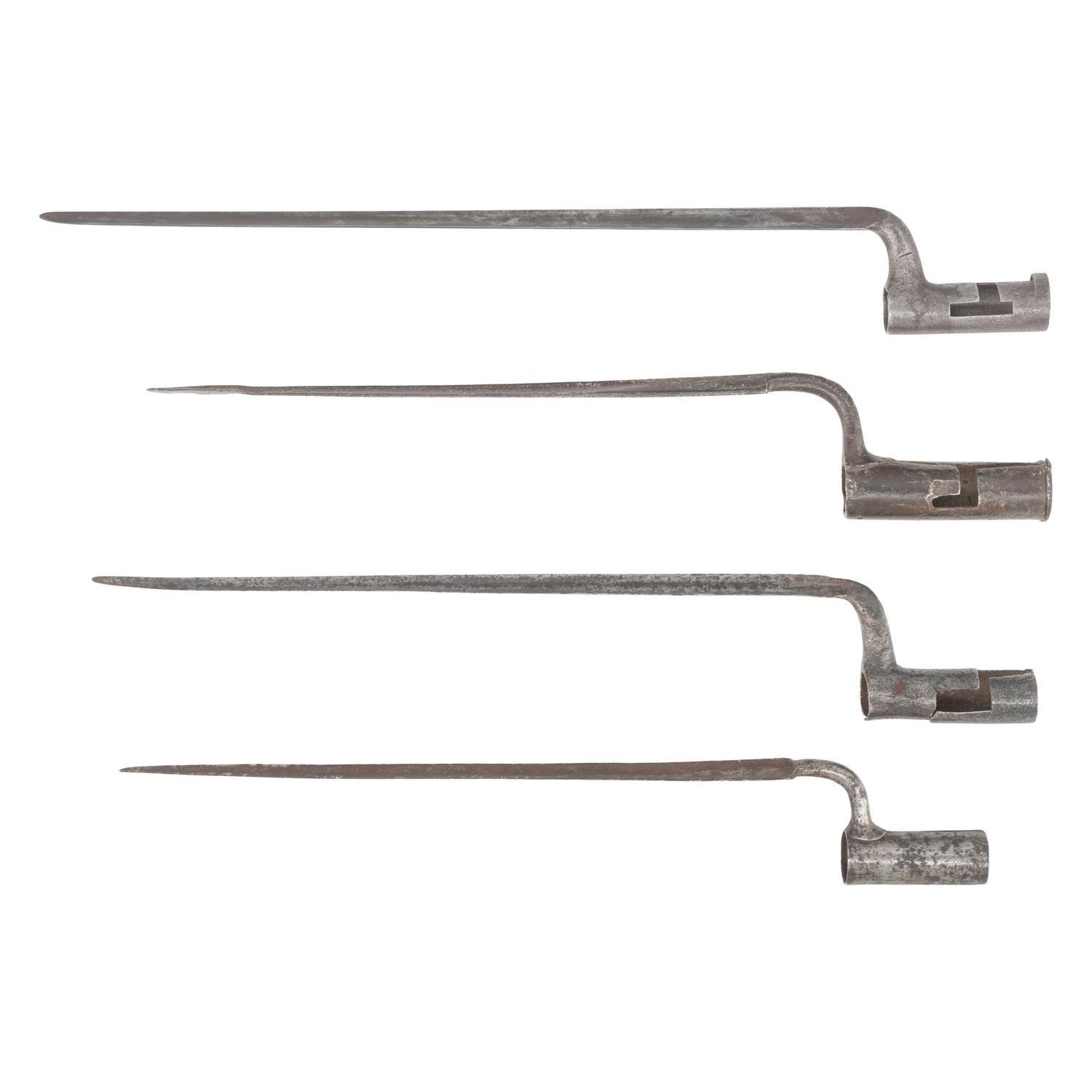 Four Early Socket Bayonets, Including a Crude Relic Copy of a Shield Shank Bess and an early Maryland Bayonet