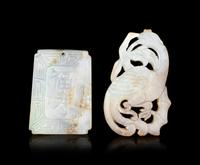 Two Chinese Carved Jade Pendants