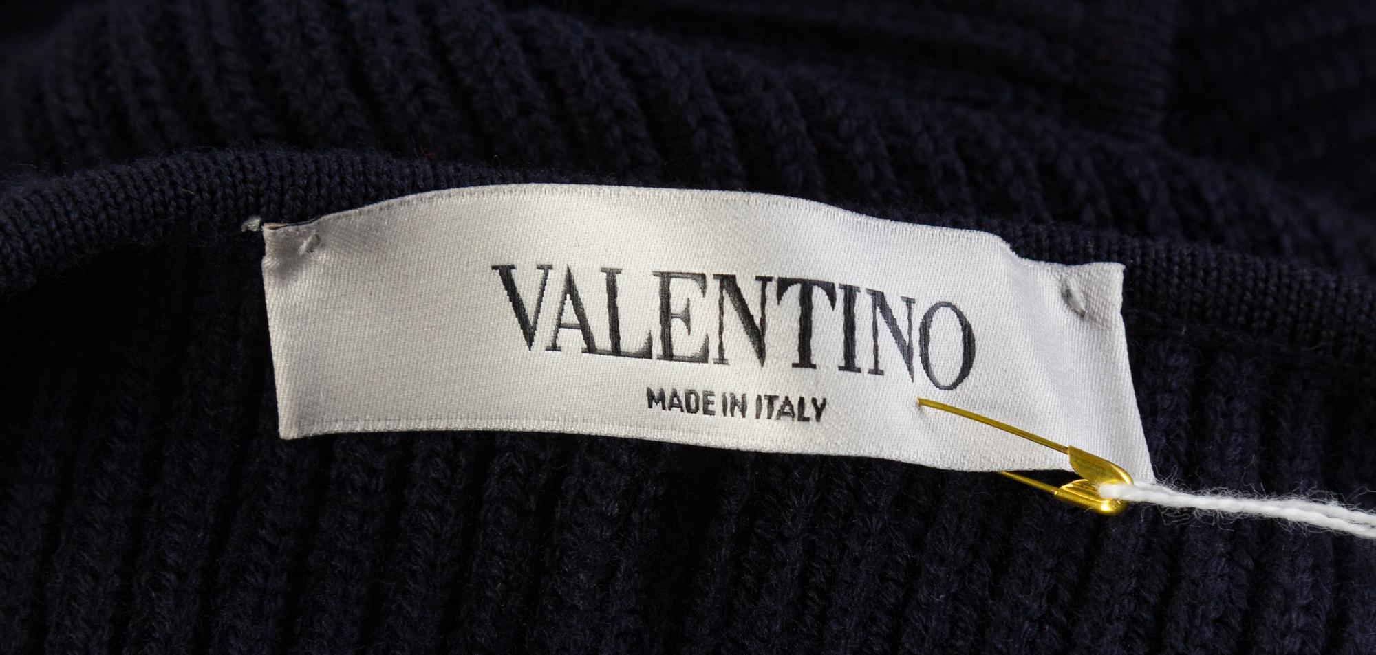 A Valentino Navy Wool Capelet, Size: medium.