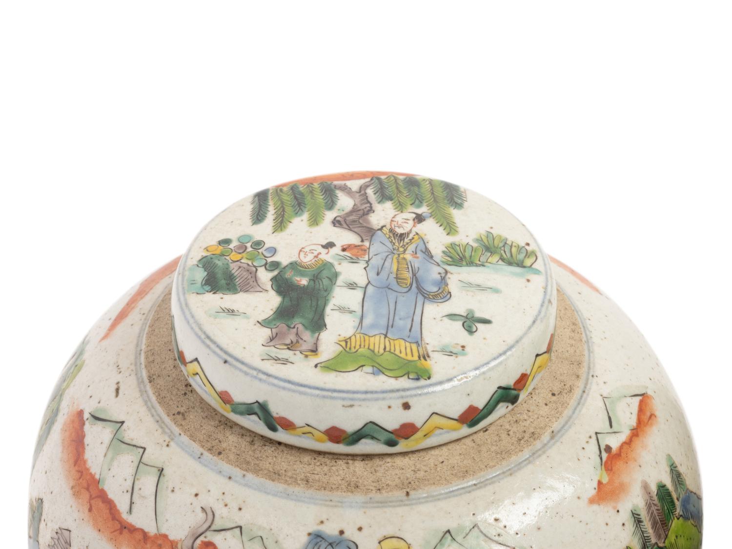 A Pair of Chinese Polychrome Glazed Lidded Ginger Jars