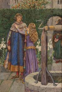 Lancelot and Elaine - "but to be with you still and see your face, to serve you and to follow you thr'o the world , " c. 1909-1911