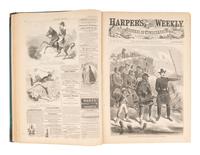 [CIVIL WAR]. Harper's Weekly . A group of 3 bound volumes for 1862 (partial), 1863, and 1864. New York: Harper & Brothers.