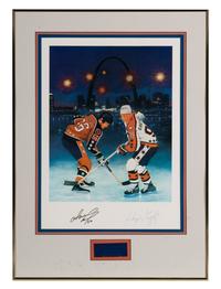 A Large Group of Hockey Hall of Fame Signed Artworks Including Wayne Gretzky and Mario Lemieux