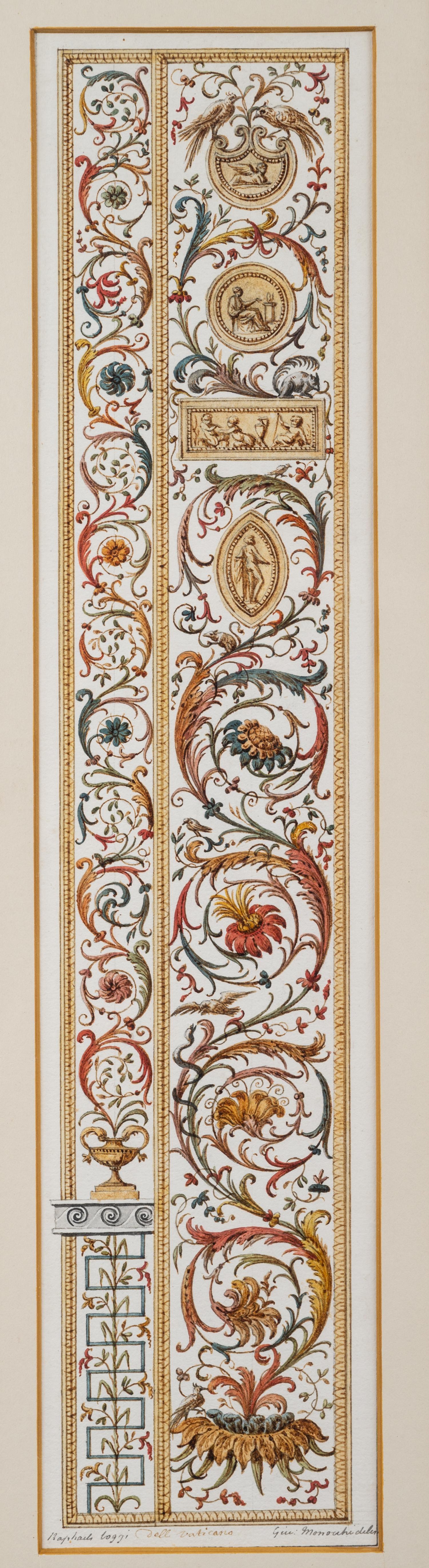 A Set of Eight Neoclassical Watercolor Illustrations