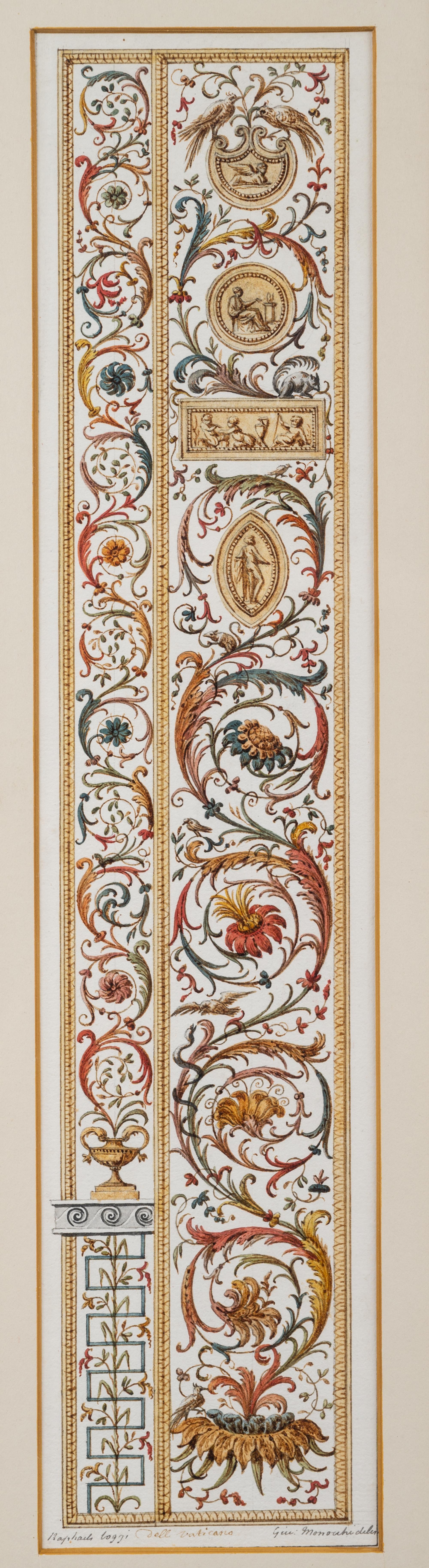 A Set of Eight Neoclassical Watercolor Illustrations