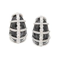 STEPHEN WEBSTER, HEMATITE, QUARTZ AND DIAMOND 'JULES VERNE' EARRINGS