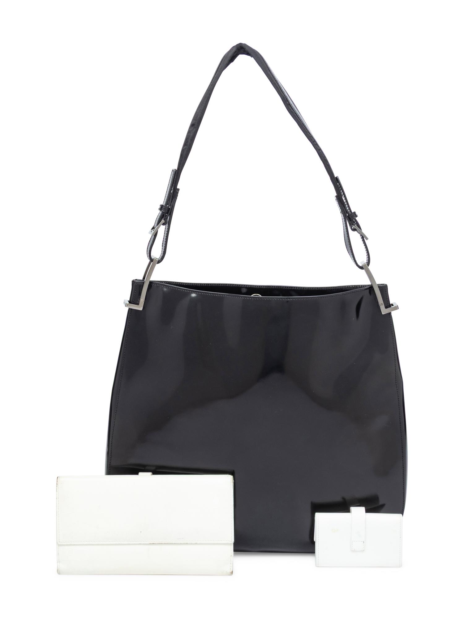 Tom Ford for Gucci, Patent Leather Tote & Two White Leather Accessories