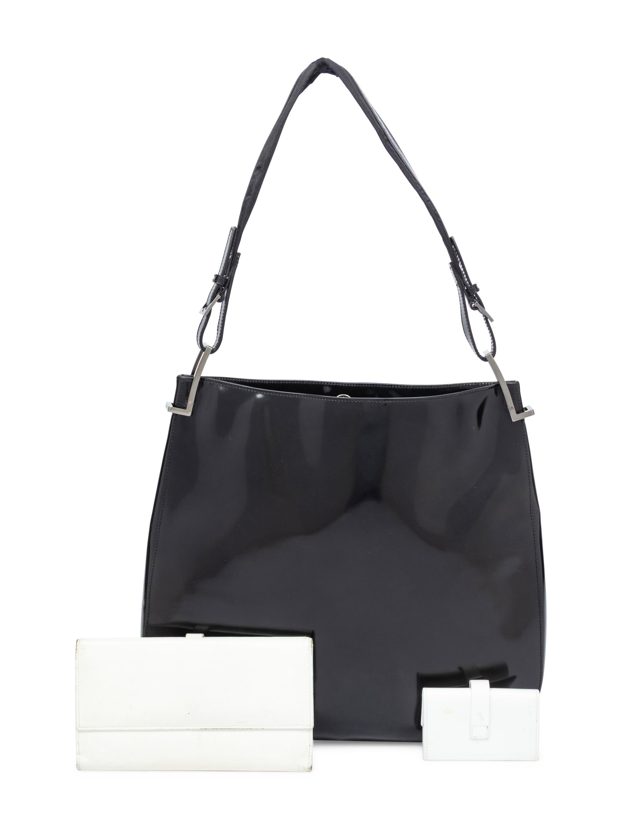 Tom Ford for Gucci, Patent Leather Tote & Two White Leather Accessories