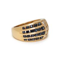 H STERN, DIAMOND AND SAPPHIRE RING