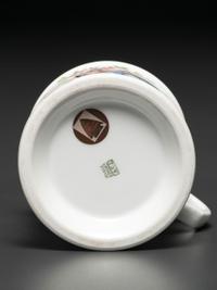 A Porcelain Shaving Mug Depicting a Tandem Bicycle, Possibly Belonging to Charles and Anna Kohlmeyer