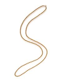 YELLOW GOLD ROPE CHAIN NECKLACE