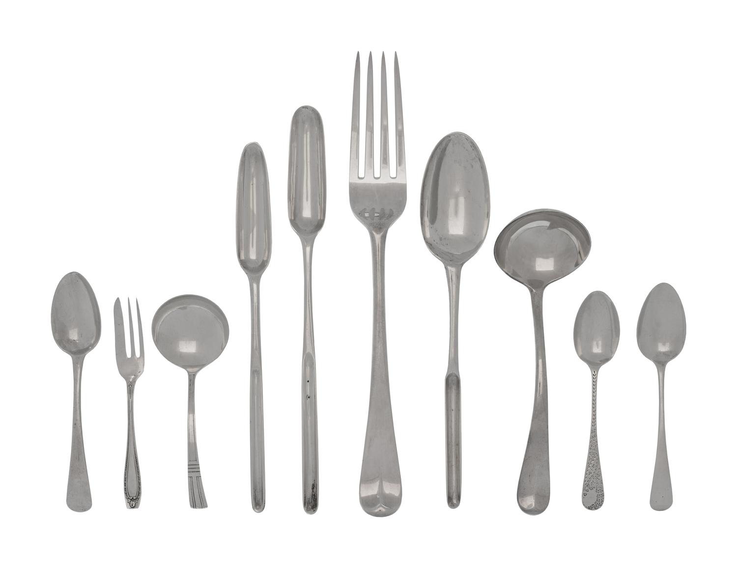 A Collection of English Silver Flatware