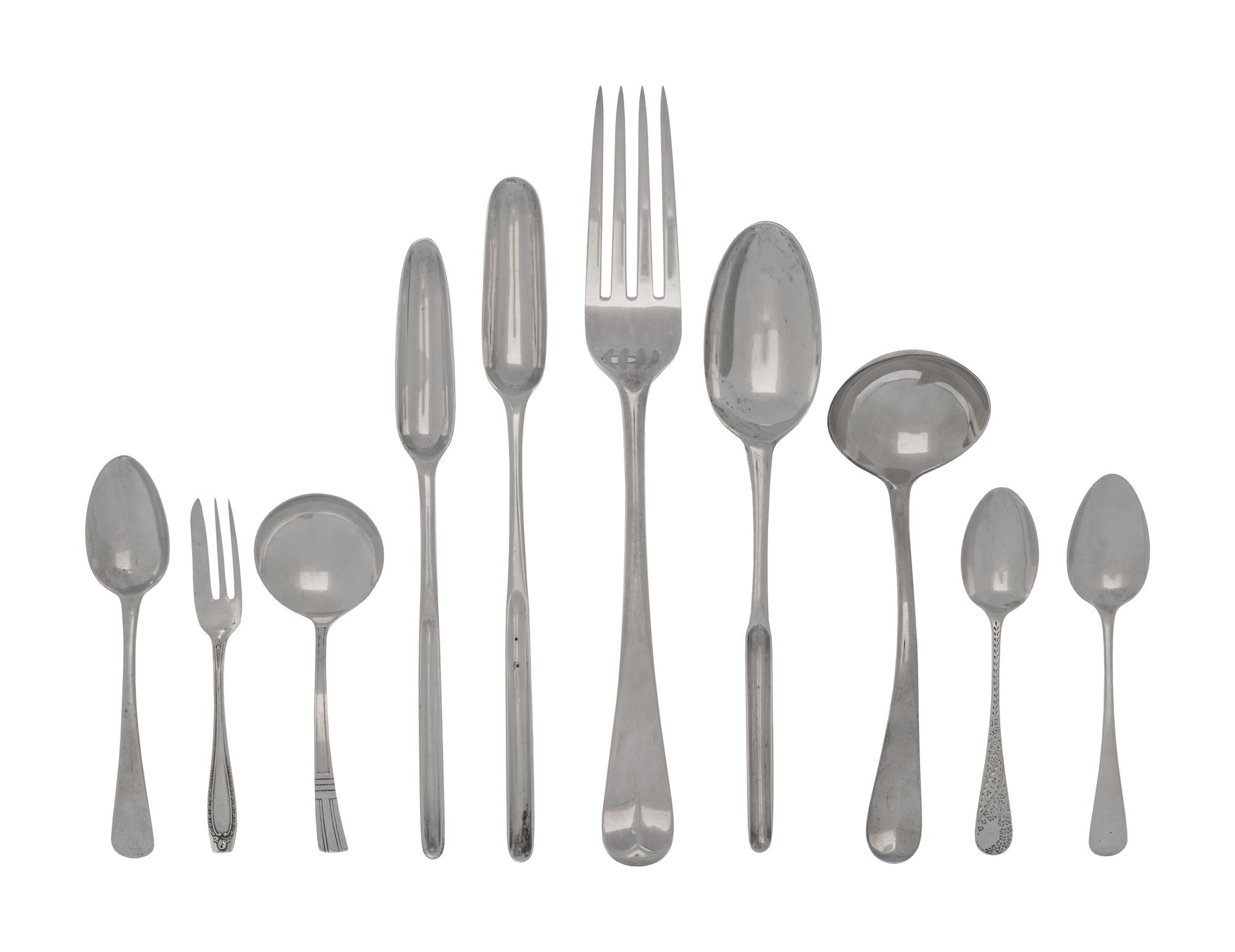 A Collection of English Silver Flatware