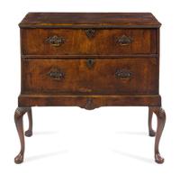 A Queen Anne Burl Walnut Lowboy Height 36 x width 37 x depth 22 inches. — 18TH CENTURY