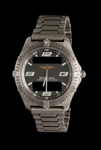 A Titanium Dual Digital-Analog Aerospace Wristwatch, Breitling,