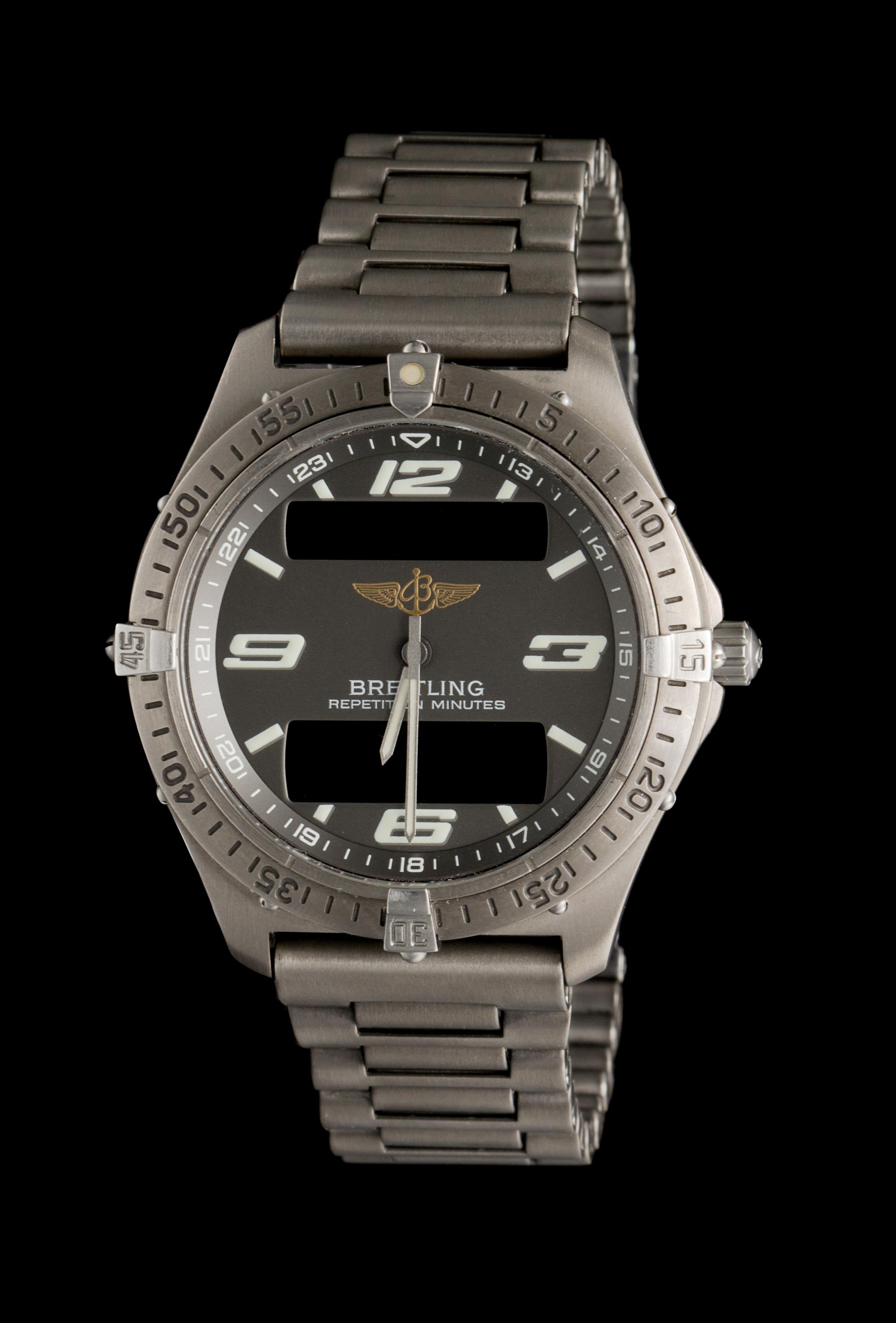 A Titanium Dual Digital-Analog Aerospace Wristwatch, Breitling,