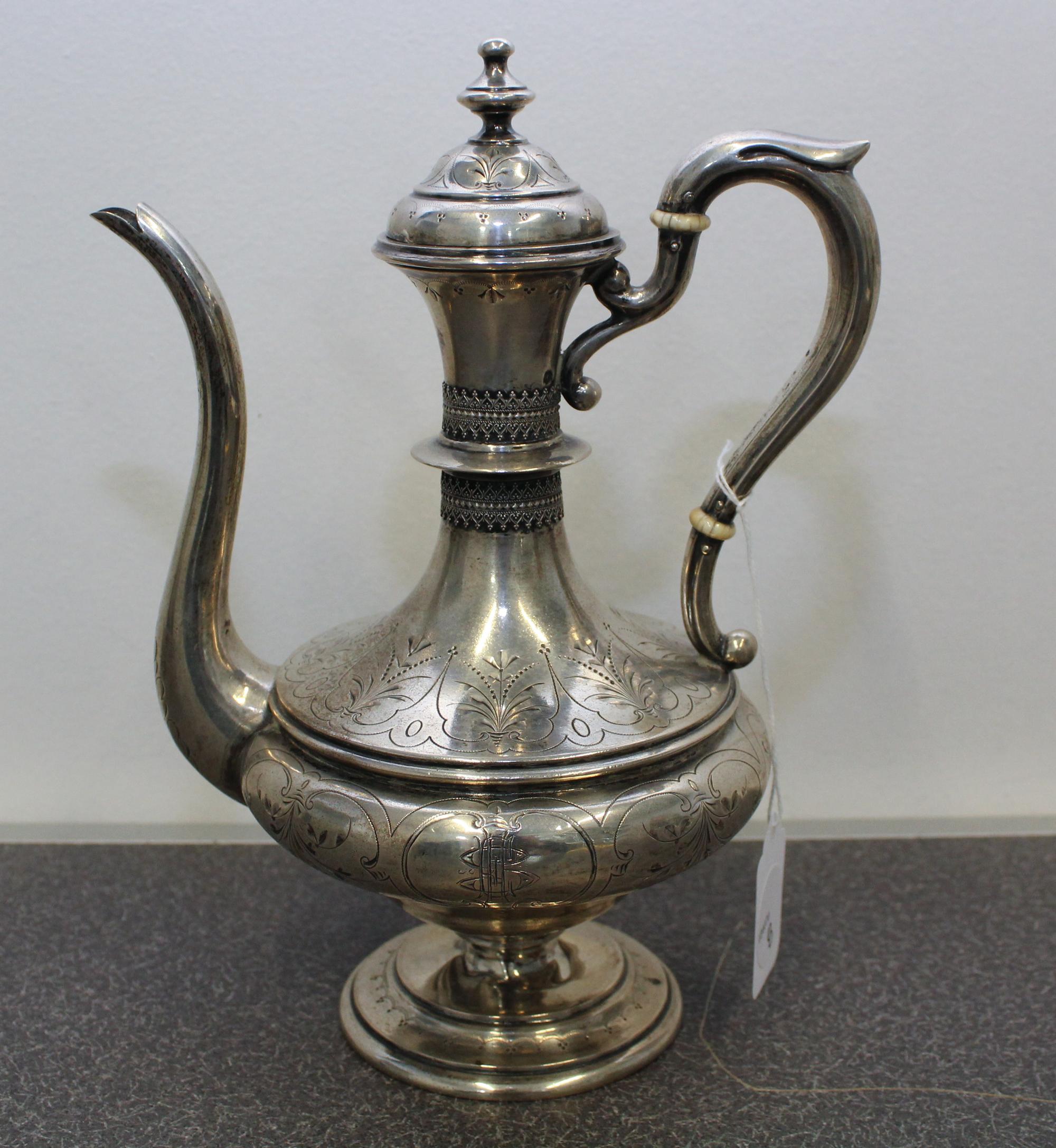 An Austro-Hungarian Silver Teapot Height 9 1/2 inches. — FIRST HALF 20TH CENTURY