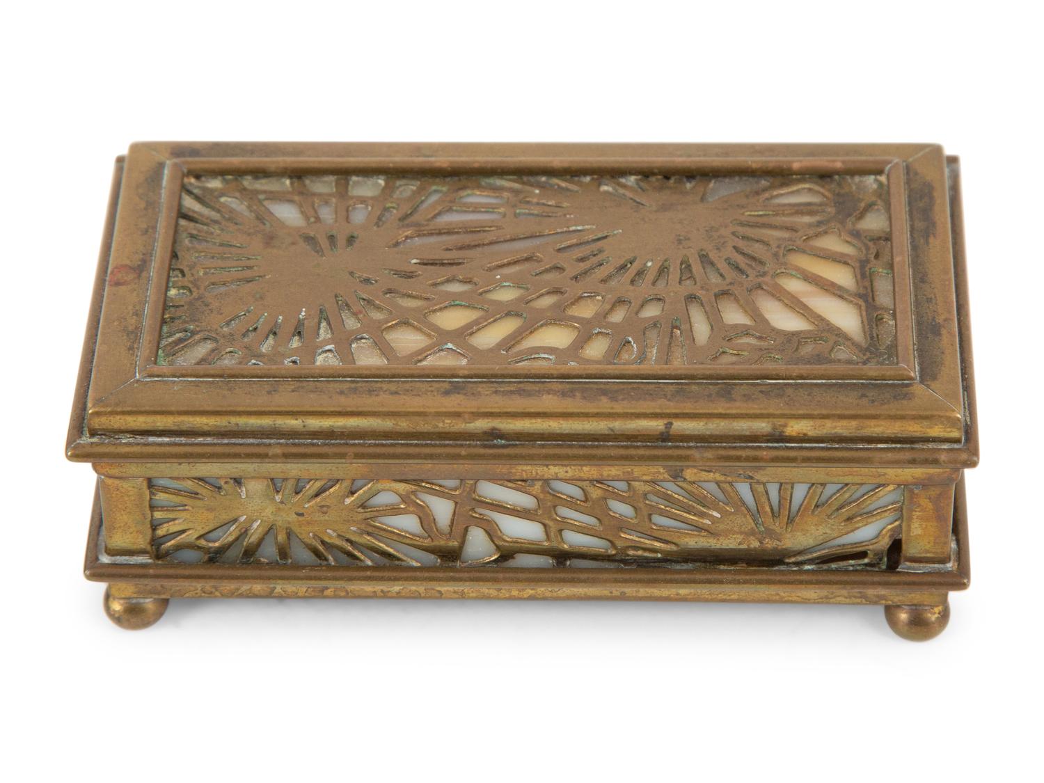 Four Tiffany Studios Bronze Desk Accessories