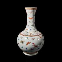 A Chinese Famille Rose "Butterflies" Vase 粉彩百蝶圖賞瓶