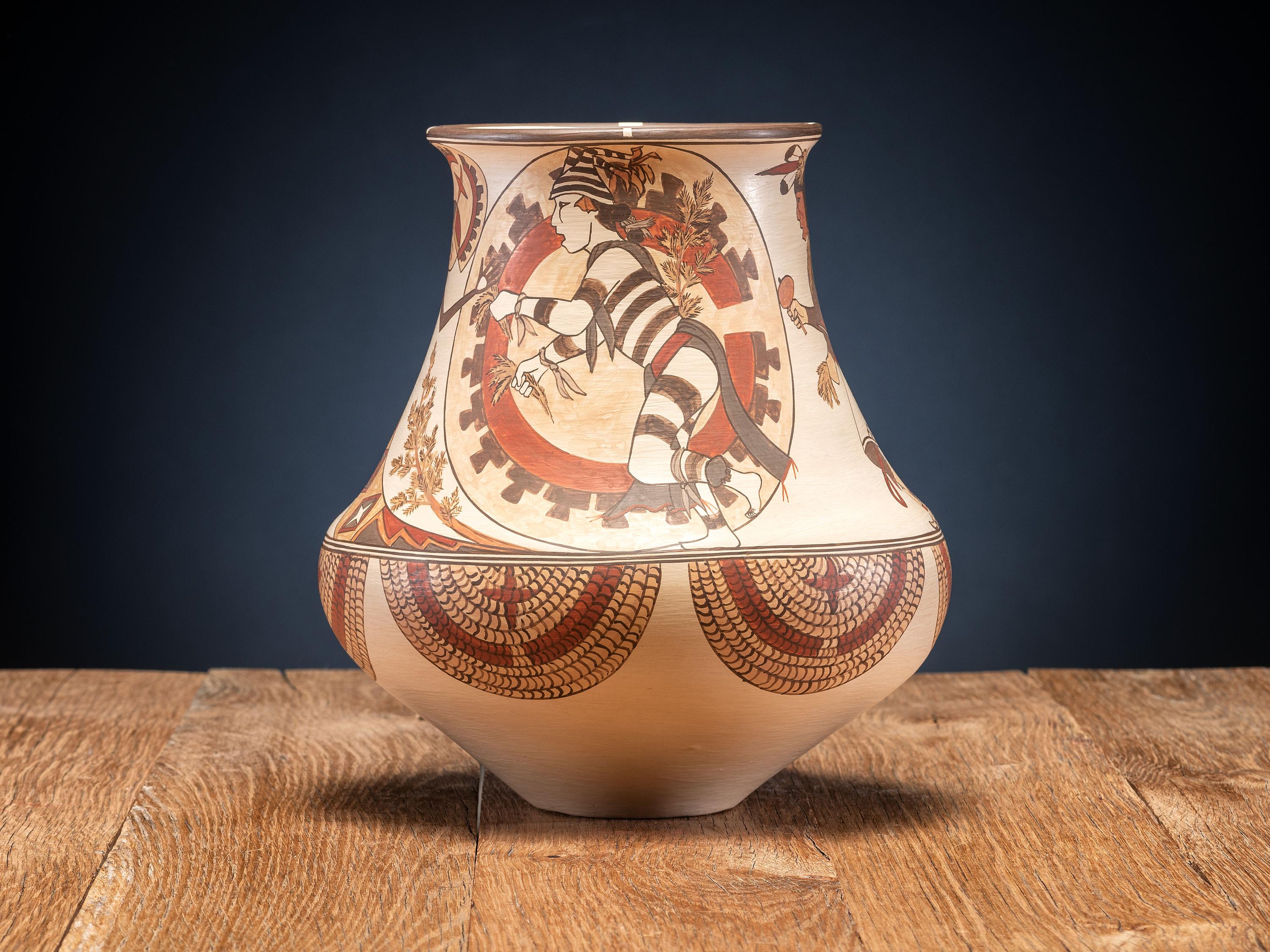 Polychrome Pottery Jar, Dancers