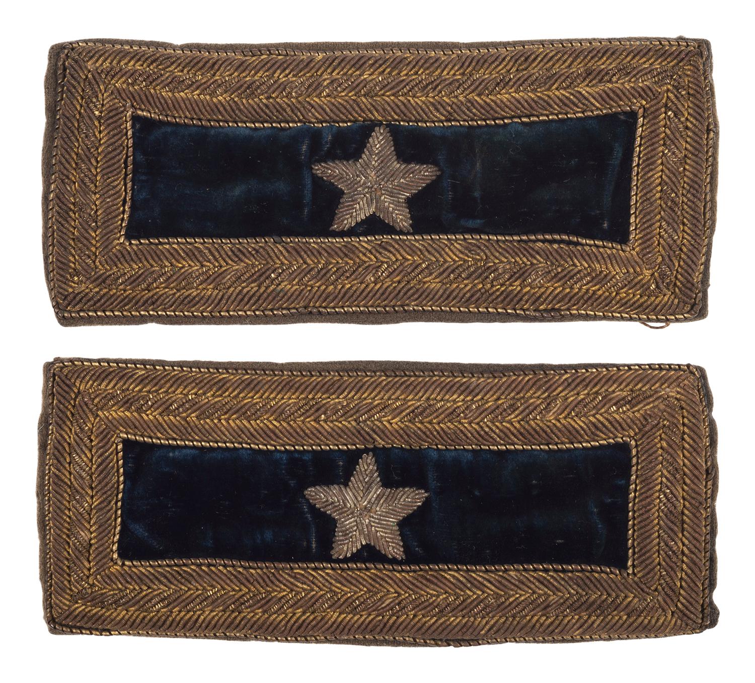 [CIVIL WAR]. High quality triple bordered brigadier general straps.