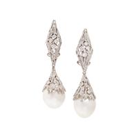 Bunda, Cultured Pearl, Diamond, and White Gold Convertible Drop Earrings
