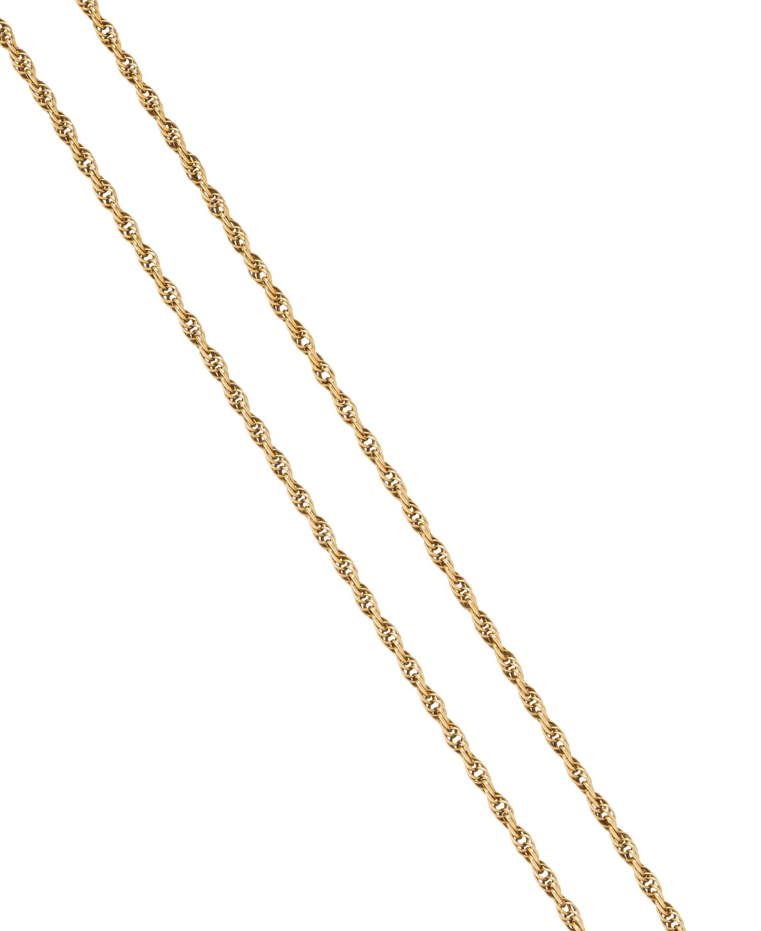 YELLOW GOLD ROPE CHAIN NECKLACE