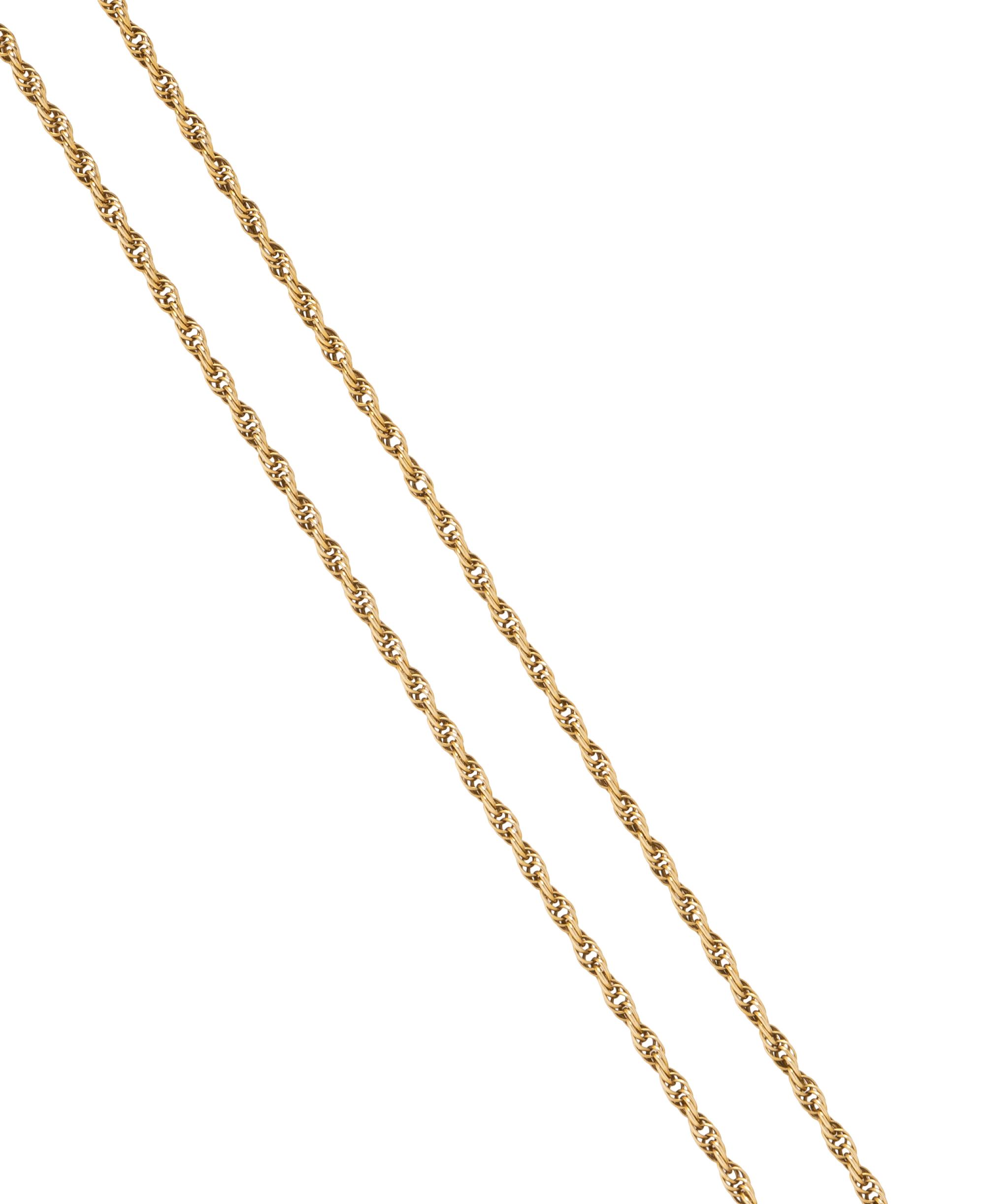 YELLOW GOLD ROPE CHAIN NECKLACE