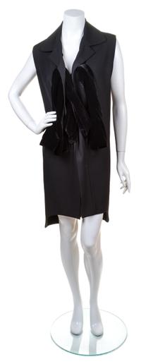 A Yohji Yamamoto Black Wool Runway Dress, Size 2.