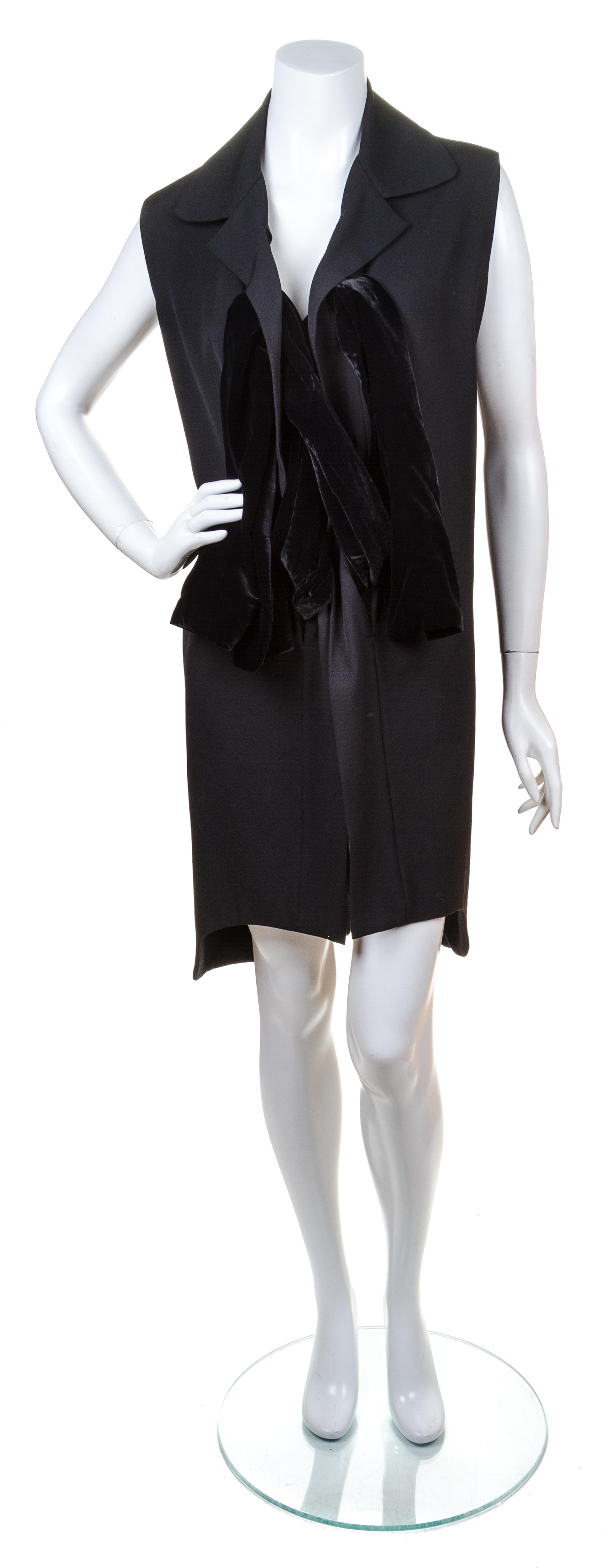 A Yohji Yamamoto Black Wool Runway Dress, Size 2.